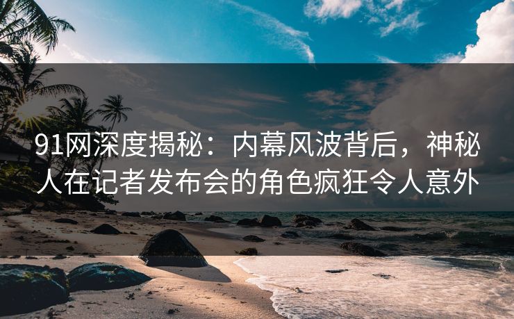 91网深度揭秘:内幕风波背后,神秘人在记者发布会的角色疯狂令人意外 91网深度揭秘:内幕风波背后,神秘人在记者发布会的角色疯狂令人意外