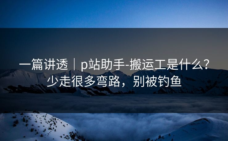 一篇讲透|p站助手-搬运工是什么?少走很多弯路,别被钓鱼 一篇讲透|p站助手-搬运工是什么?少走很多弯路,别被钓鱼